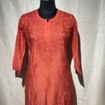Chanderi Plazo Set - Rust Orange