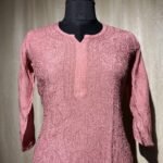 Muslin Full Jaal Kurti - Pink