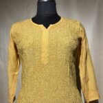 Muslin Full Jaal Kurti - Mustard Yellow