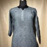 Muslin Full Jaal Kurti - Slate Blue