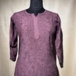 Muslin Full Jaal Kurti - Purple