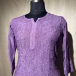 Muslin Full Jaal Kurti - Lavender