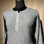 Muslin Full Jaal Kurti - Silver
