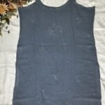 Viscose Sleeveless Short Kurta - Slate Blue