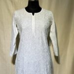 Modaal Satin Kurti - Pure White