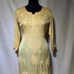 Modaal Satin Kurti - Light Mustard Yellow